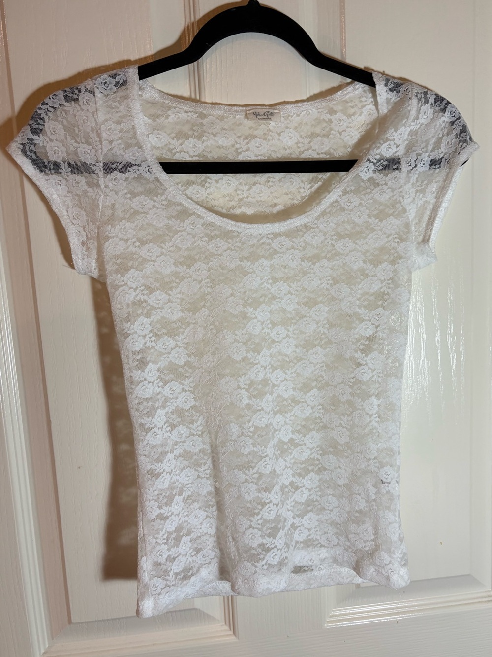 Brandy Melville, John Galt White Lace Short Sleeve Tee